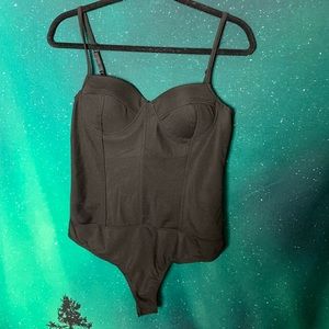 Black bodysuit with padded cups